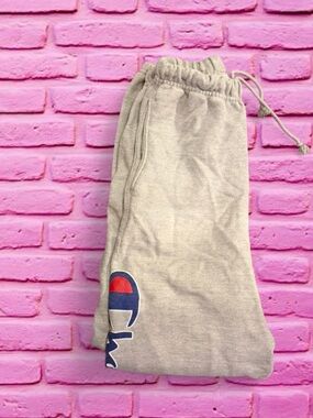 Champion Light Gray Joggers with Logo